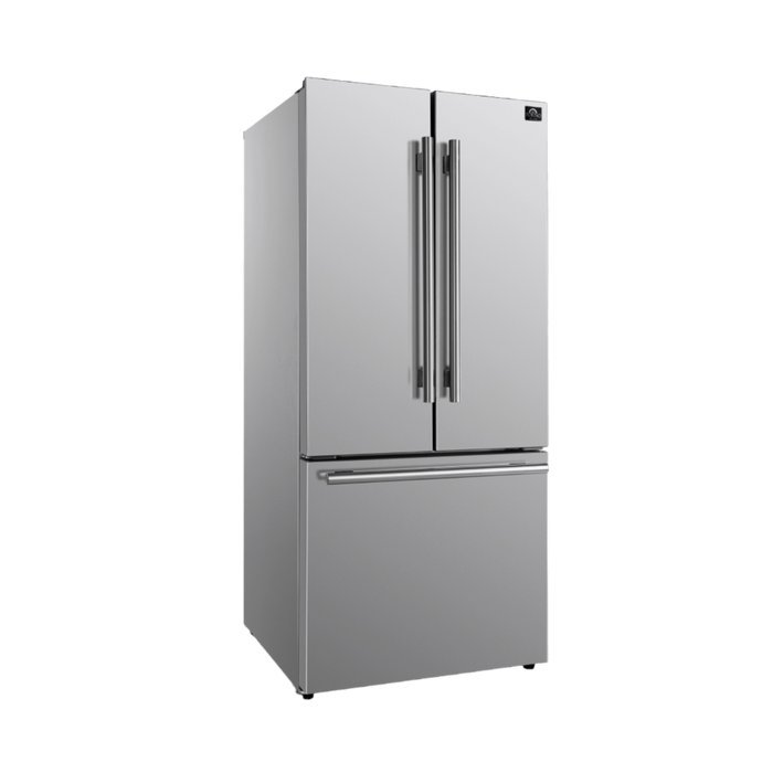 Forno 31 In. French Door Refrigerator 17.5 Cu. Ft. with Ice Maker in Stainless Steel FFFFD1974-31SB
