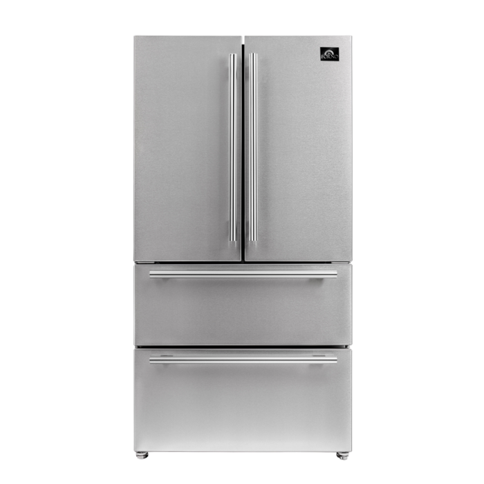 Forno 3-Piece Appliance Package - 48 In. Gas Range, French Door Refrigerator, and Dishwasher in Stainless Steel